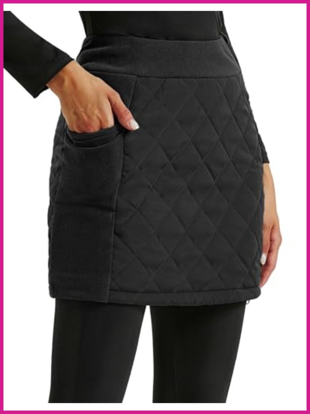 Quilted Puffer Skort Insulated Warm Snow Skirt for Hiking Running Golf